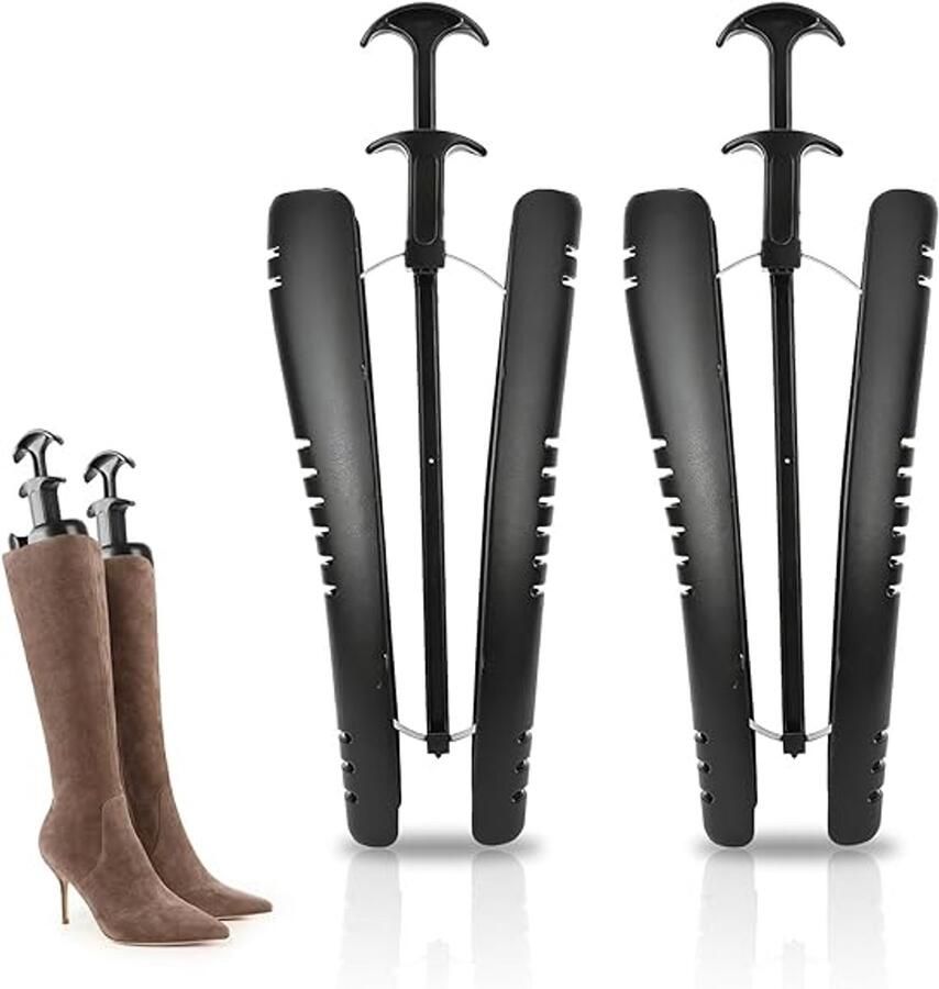 Laarzenspanners Set van 2 Universele Laarzenhouders Voorkomt Kreuken & Inzakken Voor Dameslaarzen & Rijlaarzen Verstelbaar Zwart