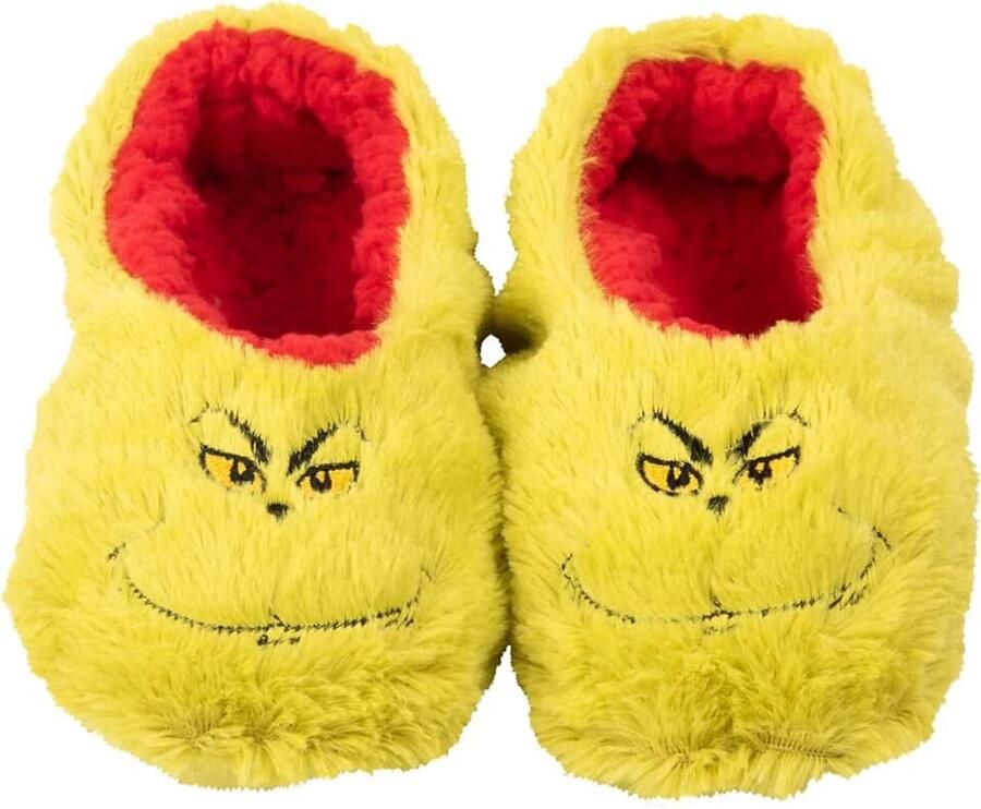 Labels The Grinch Pantoffels voor dames pluche ballerina's winter gevoerd pantoffels groen