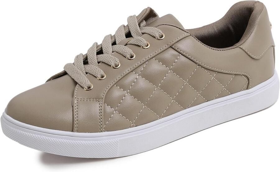Lace-up damessneakers met losse inlegzool Extra brede lichte veterschoenen