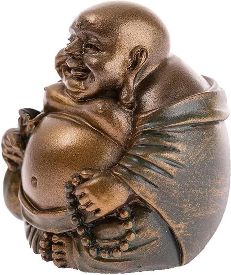Lachineuse Beeldje lachende Boeddha hars figuurtje abondance