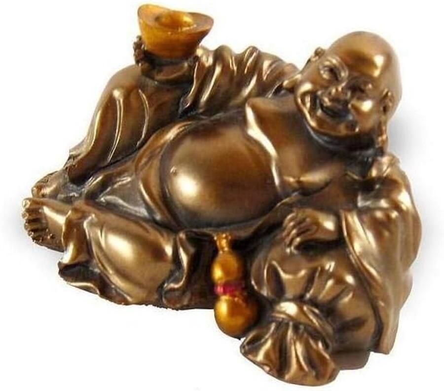 Lachineuse Gelukkig Lachende Boeddha Beeldje Gouden Boeddha Beeld Feng Shui Decoratie Chinees Zen Deco Object voor Binnen Woonkamer Kantoor Cadeau-idee China Azië Geluksbrenger