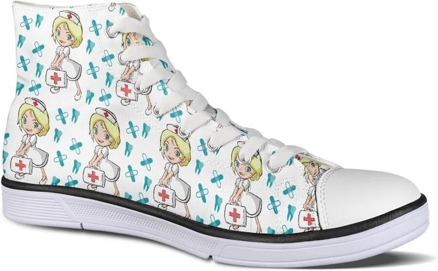 Lage Canvas Sneakers Dames Comfortabele Platte Sportschoenen met Kleurrijk Patroon