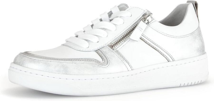 Comfortabele lage sneakers voor dames van leer en textiel