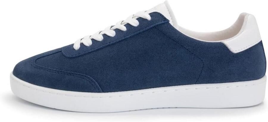 Lage Danssneakers Dames Blauw Suède Flexibele PU Zool Binnen Buiten