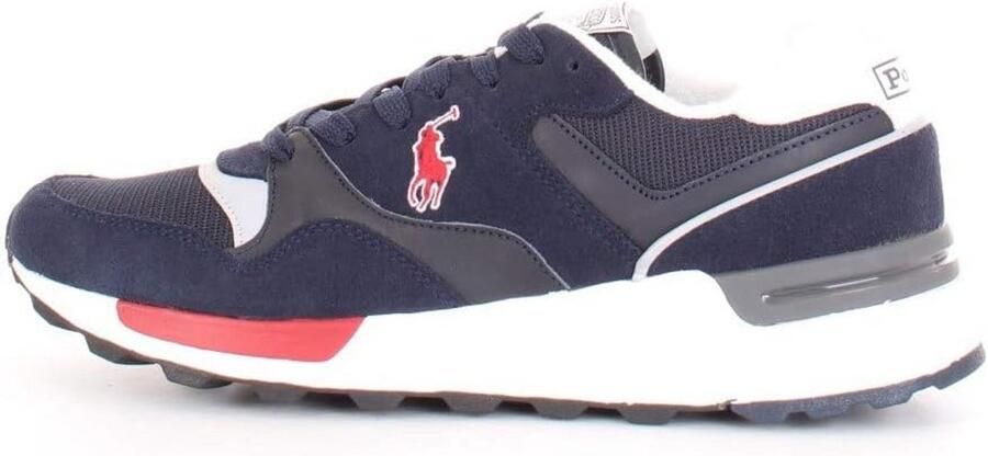 Lage Heren Sneakers Blauw Suède Sportieve Veterschoenen