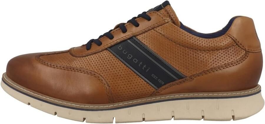 Lage Herensneakers Cognac Lederen Veterschoenen