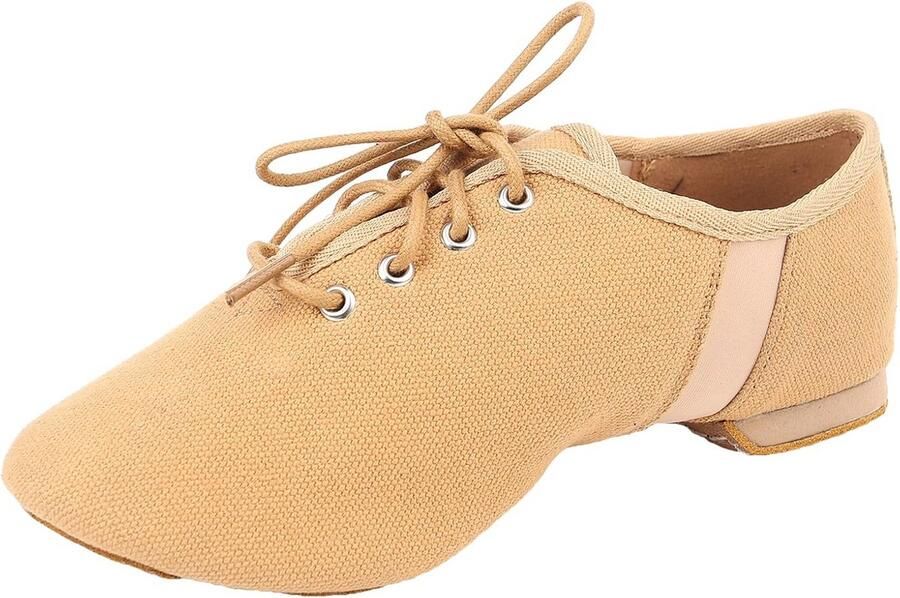 Lage Jazz Dansschoenen Dames en Meisjes Ademend Canvas met Flexibele Split Zool