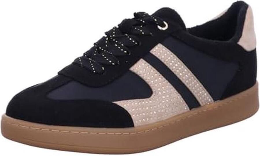 Lage Sneakers Dames Zwart Sportieve Elegantie met Glamour