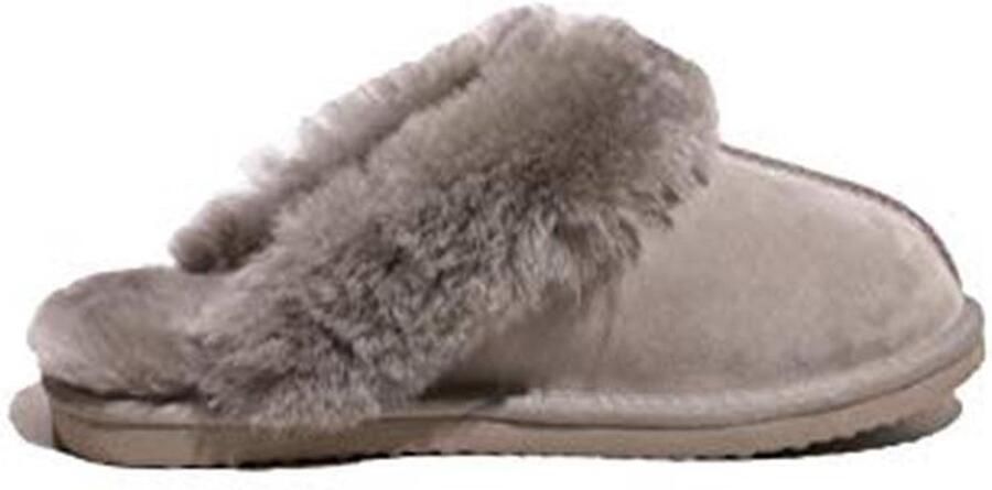 Lamsvacht Pantoffels met Bontkrans voor en