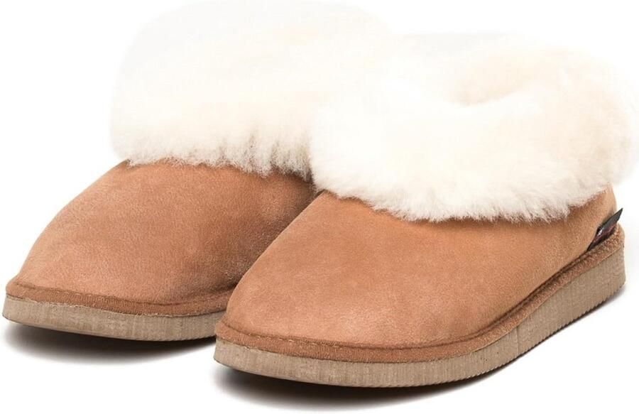 Lamsvachtpantoffels en echt lamsvacht antislip rubber buitenzool hoogsluitend
