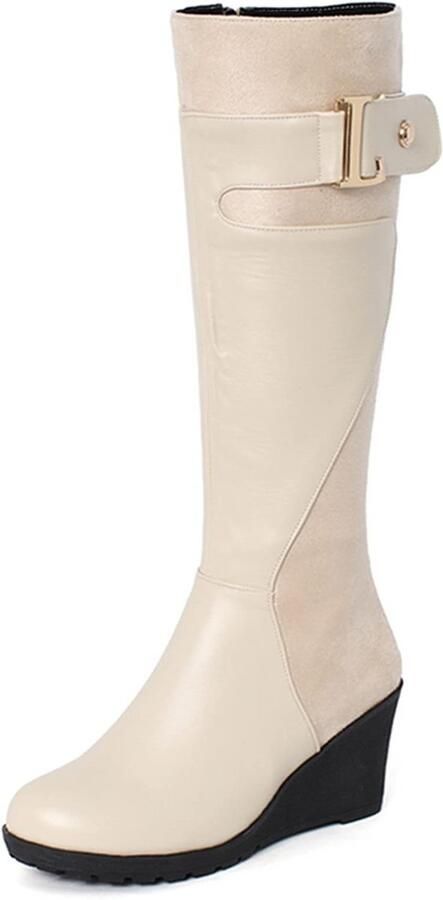 Lange dames laarzen met sleehak voor comfortabele stijl