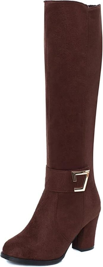 Lange Laarzen met Blokhak en Ritssluiting voor Dames