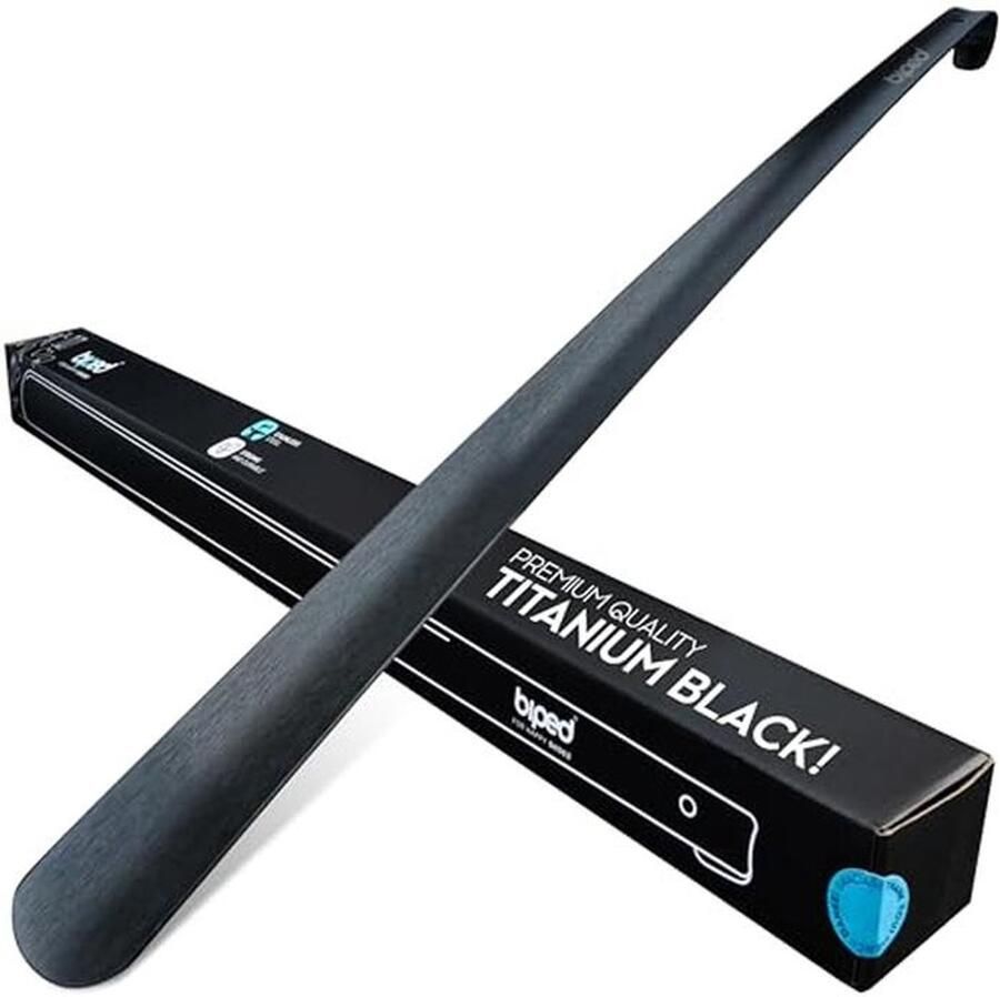 Lange metalen schoenlepel van roestvrij staal extra stevige schoenhulp in stijlvolle geschenkdoos