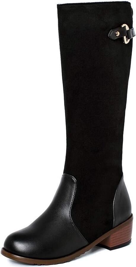 Lange Platte Laarzen Dames Elegante Hoge Laarzen voor een Mooie Pasvorm