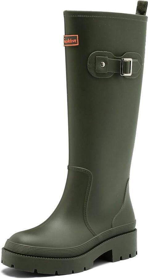 Waterdichte Lange Rubberlaarzen Dames Hoge Antislip Tuinlaarzen voor Buiten en Binnen