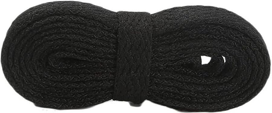 Lange Zwarte Platte Schoenveters voor Sneakers en Laarzen