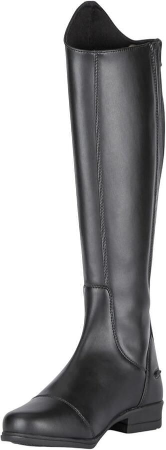 Lange Zwarte Rijlaarzen voor Volwassenen Synthetisch Leder Eenvoudig Onderhoud