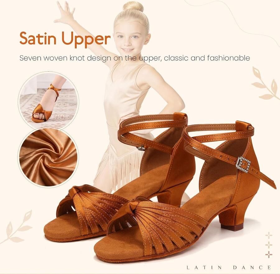 Latijns-Amerikaanse Dans Schoenen Open Teen Ballroom Salsa Performence Dansen Oefenschoenen met 1 5 inch Hak