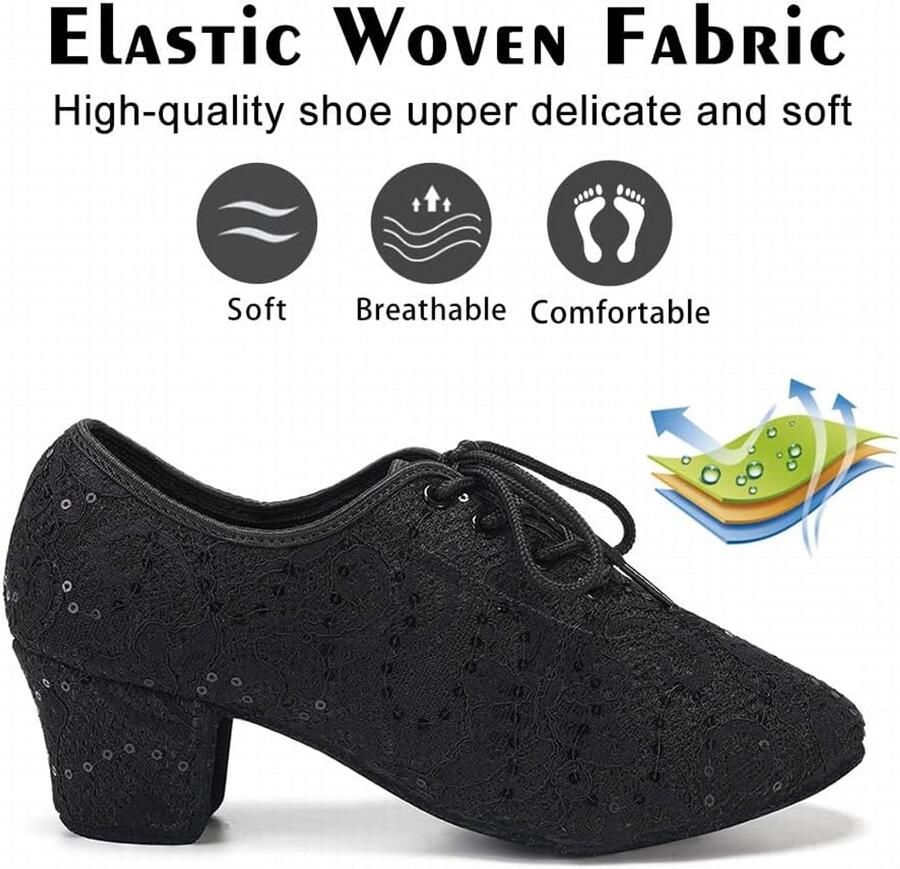 Latijnse Dansschoen Gesloten Teen Professioneel Latin Salsa Dansschoenen Ballroom Lage Hak Model