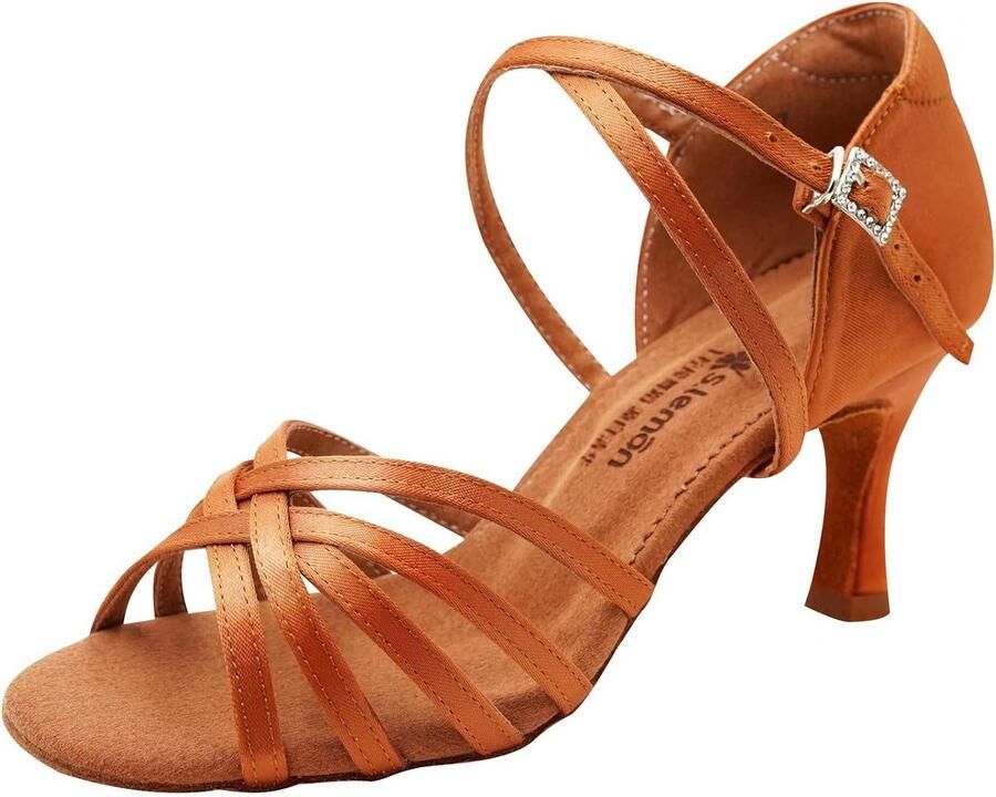 Latijnse Dansschoenen voor Dames en Meisjes met Lage Stabiele Hak voor Salsa en Ballroom