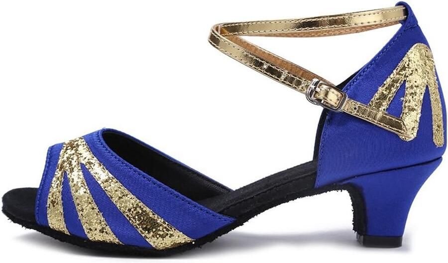 Latijnse Dansschoenen voor Meisjes Lage Hak Salsa Bachata Oefenen en Optreden