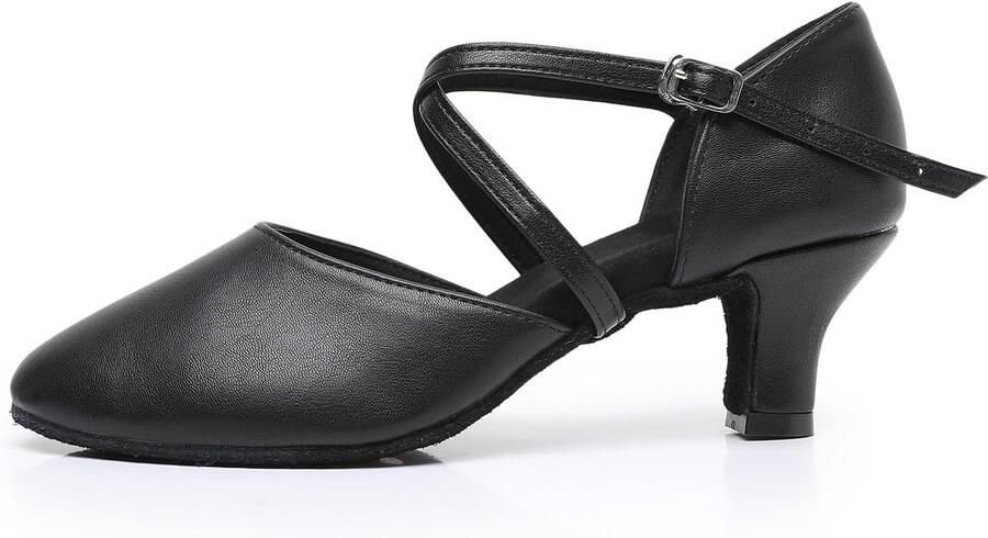 Latin Dance Schoenen Voor Vrouwen Lederen Gesloten Teen Ballroom Salsa Tango Prestaties Dansschoenen Bruiloft Party