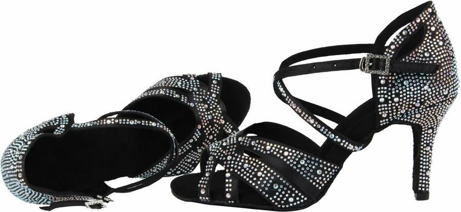 Latin Dans Schoenen Vrouwen Salsa En Bachata Glanzende Ballroom Dans Steentjes Schoenen Ballroom Dansschoenen