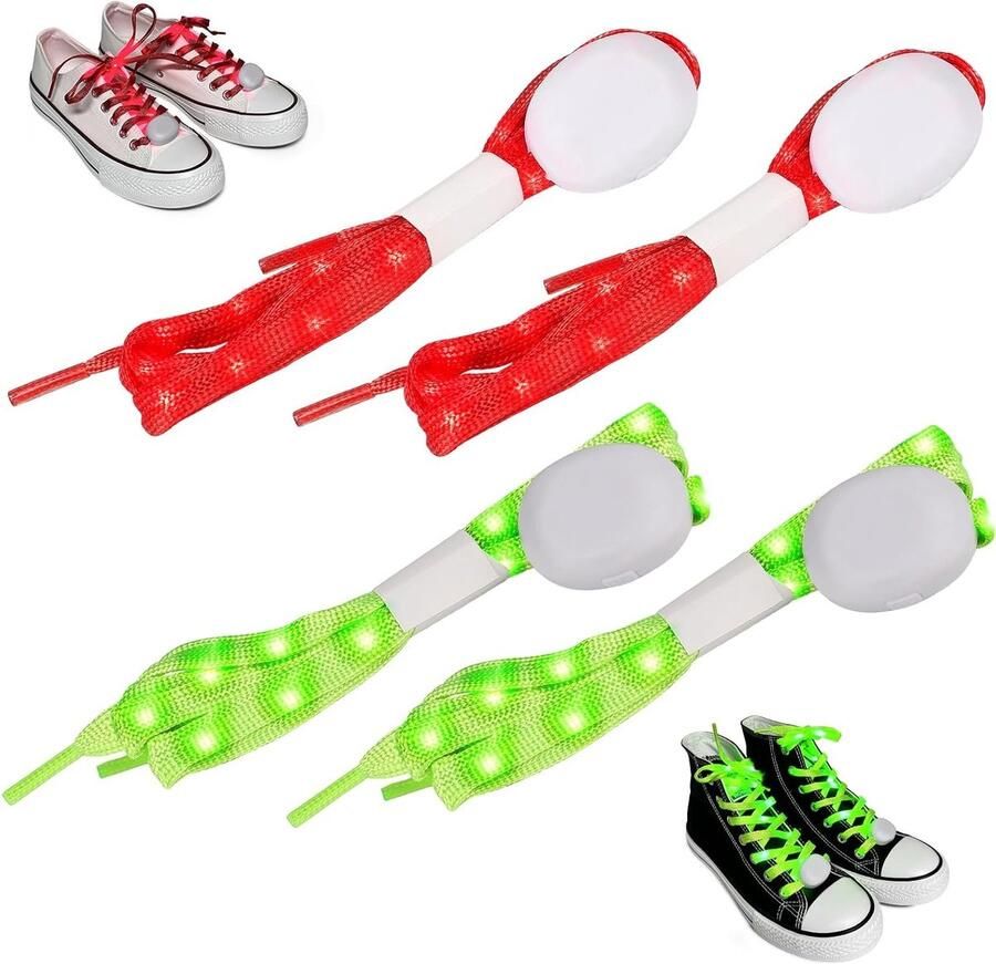 LED Flitsende Schoenen voor Kinderen 2 Paar Verlichting Comfortabele Sneakers Ideaal voor Feesten en Avonturen