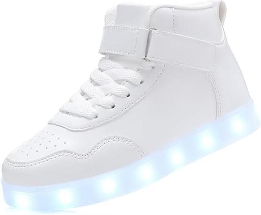 LED Lichtgevende Sneakers voor Kinderen Oplaadbare Hoogtop Sneakers met Kleurrijke Lichteffecten