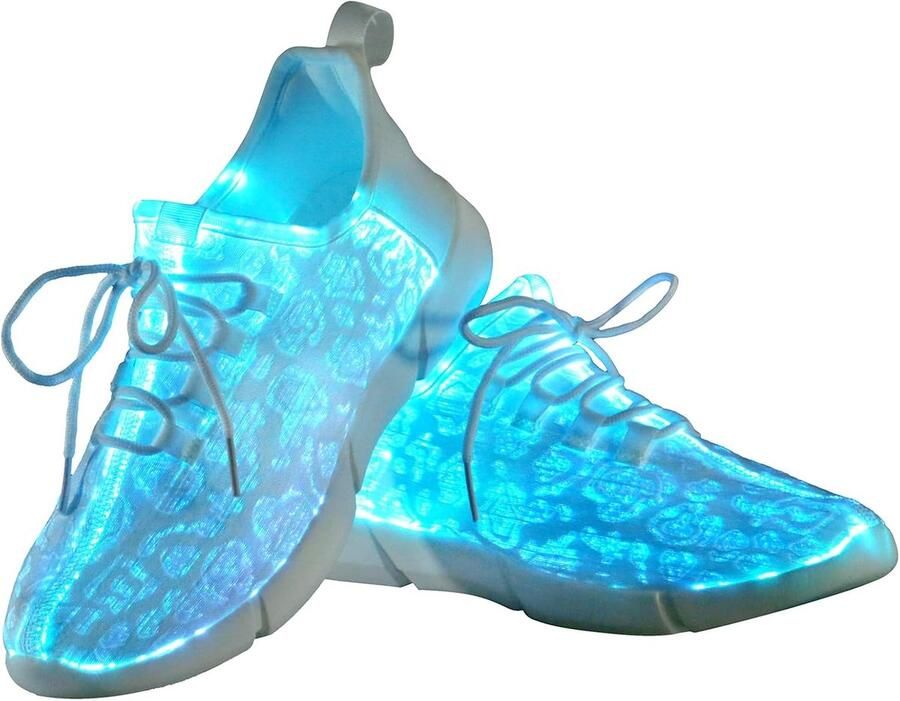 LED Schoenen met Licht voor en Oplaadbare Glowing Sneakers met Vezeloptiek Lichteffecten voor Dansen Festivals Feestjes