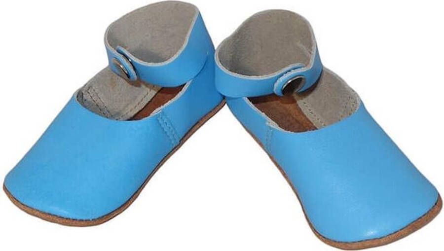 Merkloos Sans marque Lederen Babyslofjes Blauw | Klompslofjes