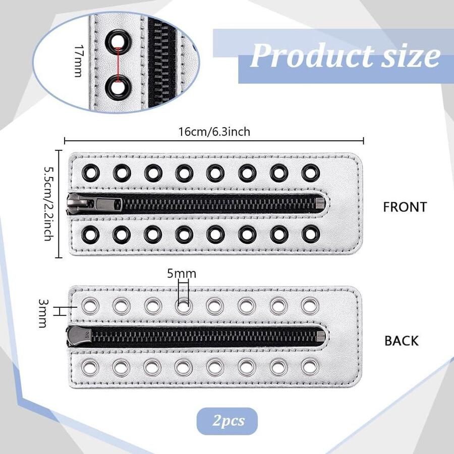 Lederen Boot met Rits Inserts en Tieless Veters Zwarte Gaten Vetersluiting voor DIY Sneakers Repair