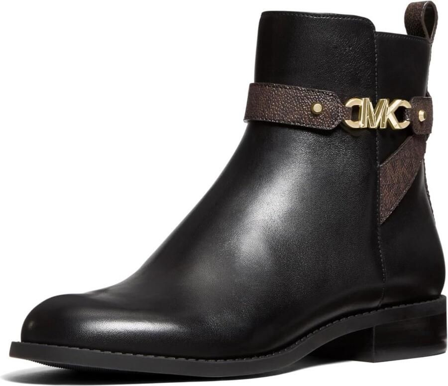 Lederen Platte Enkellaarsjes met Ritssluiting en Croco Details