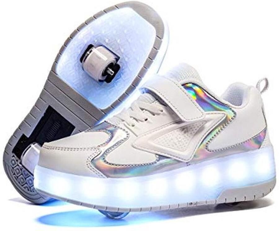 Ledschoenen voor kinderen met wieltjes en LED verlichting uniseks multisport