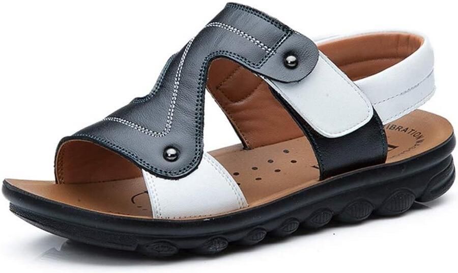 Leer gesloten sandalen voor kinderen stoere sandalen met veterband