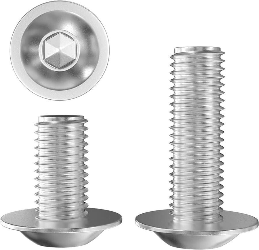 Lenskopschroeven M3 x 20 mm met flens binnenzeskantschroeven 304 roestvrij staal A2 V2A