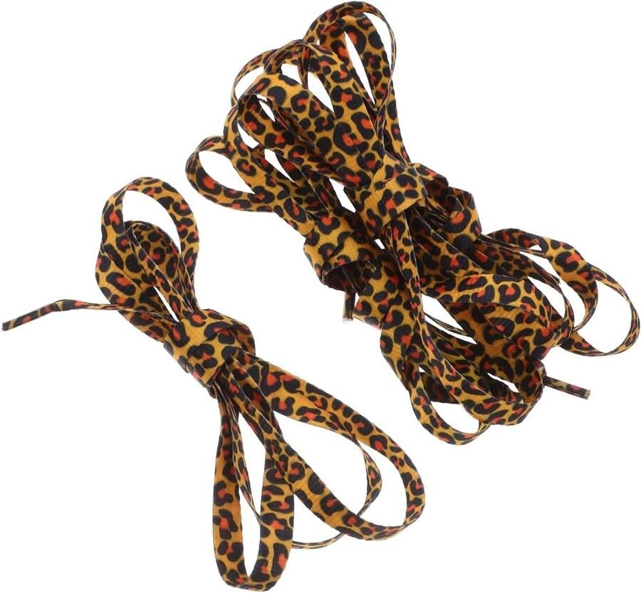 Leopard Print Shoelaces Schoenveters Dierenprint Schoenen Personaliseren Set van 2 Paar Geleopard