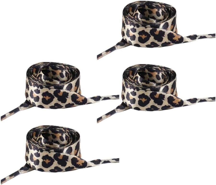 Leopard Print Veters Satijnen Platte Veters van Vervangende Schoenveters voor en Perfect voor Sneakers en Leren Schoenen