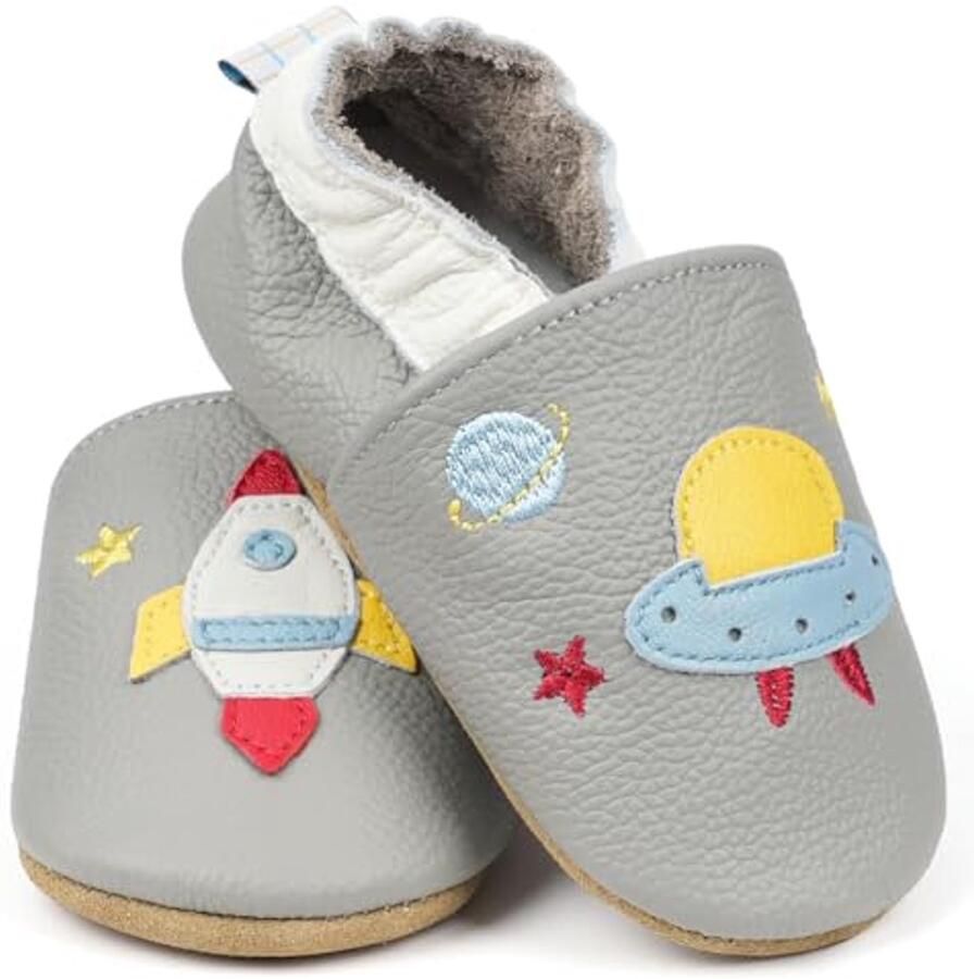 Leren Babyschoentjes voor Babyjongen en Babymeisje Zachte en Comfortabele Eerste Schoen met Patroon
