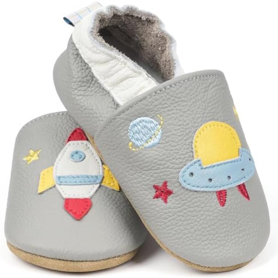 Leren Babyschoentjes voor Babyjongen en Babymeisje Zachte en Comfortabele Eerste Schoen met Patroon