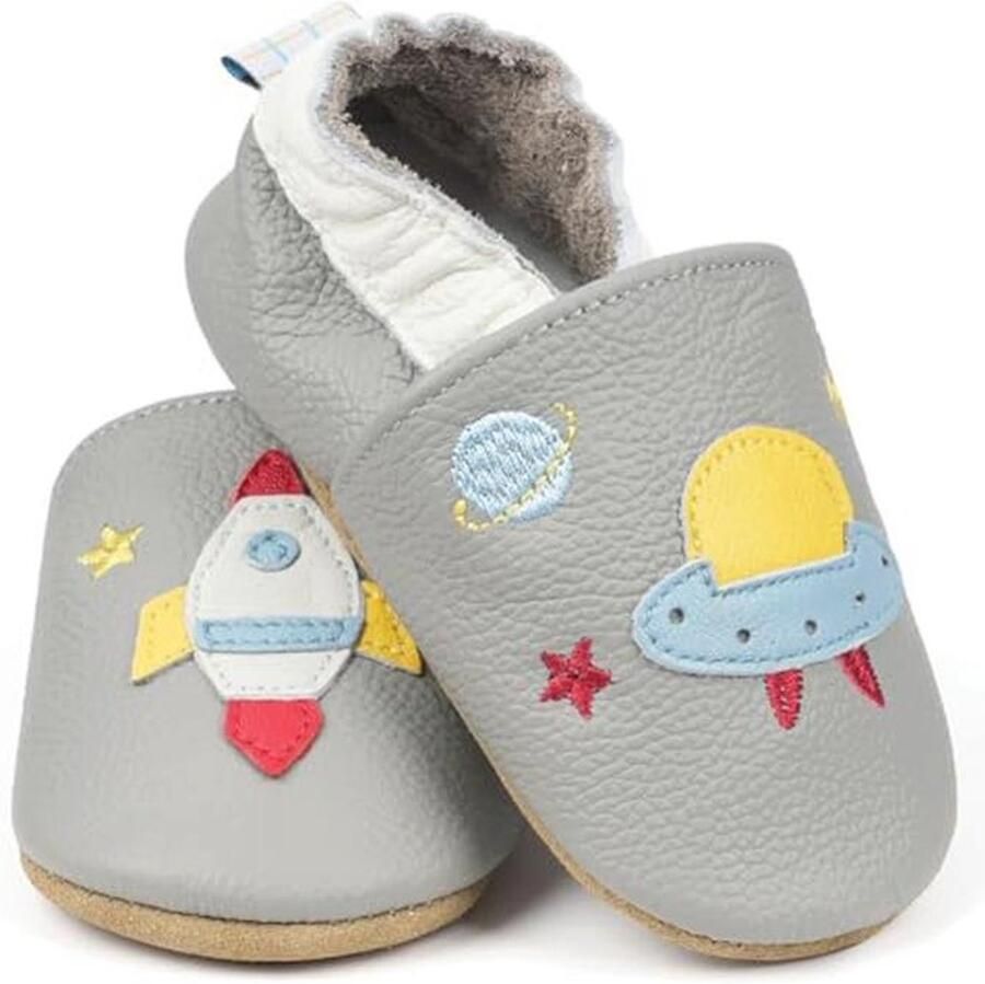 Leren Babyschoentjes voor Babyjongen en Babymeisje Zachte en Comfortabele Eerste Schoen met Patroon