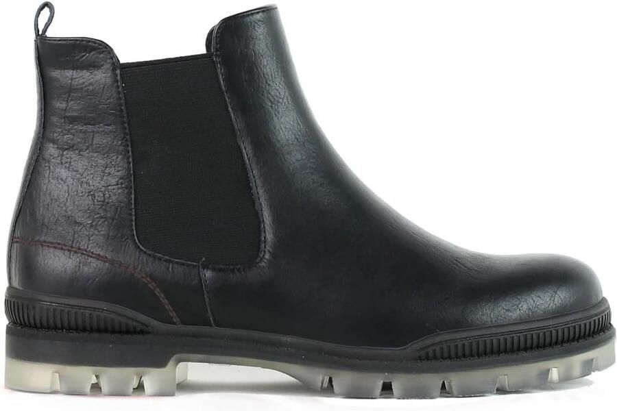 Leren Blokhak Laarzen Zwart Comfortabele Enkelhoge Laarsjes