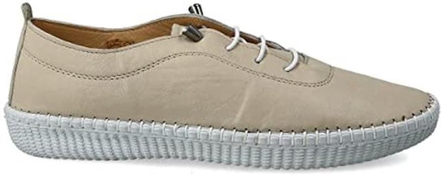 Leren Casual Sneakers voor Dames Comfortabele Vrijetijdsschoenen met Elastiche Veters en Platte Zool