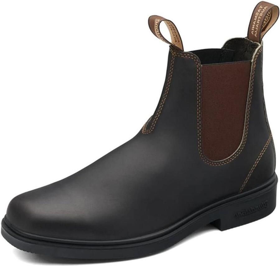 Leren Chelsea Boots Stout Bruin voor en