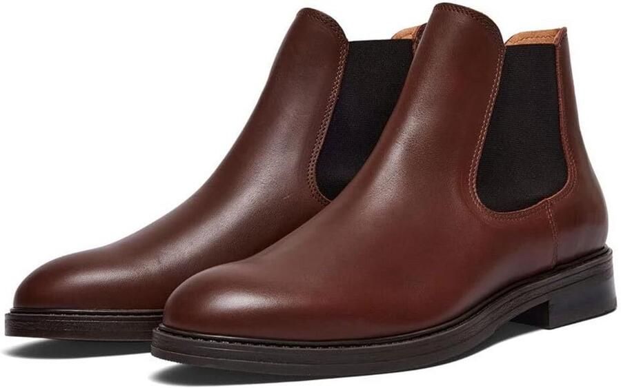 Leren Chelsea Boots voor Heren Stijlvolle Enkelhoge Laarzen van Echt Leer