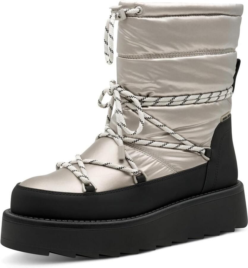 Leren Dames Enkellaarsjes met Vetersluiting Comfortabele Witte Winterlaarzen