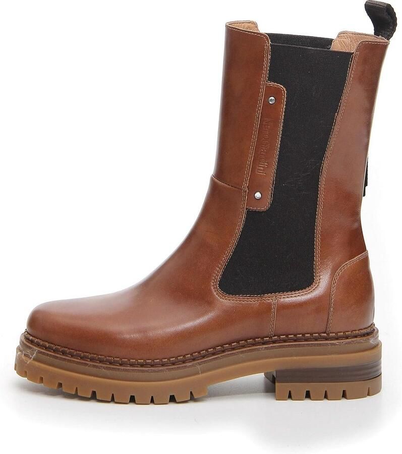 Leren Dames Enkellaarzen Bruin Comfortabele Hak Hoogte Gemaakt in Italië