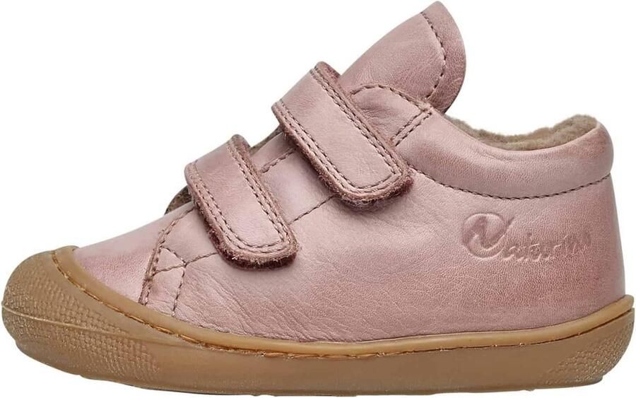 Leren Eerste Loopschoenen met Warme Woll-Voering en Flexibele Zool voor Kinderen Cogna Roze