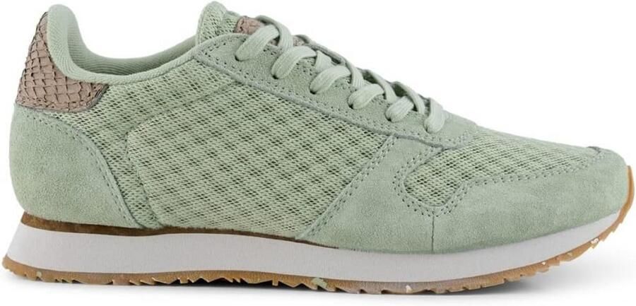 Leren en Mesh Dames Sneakers met Suède Details en Kurkzool