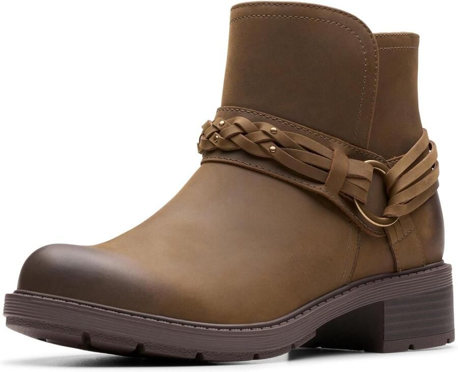 Leren Enkellaarsjes voor Dames Comfortabele Herfst Winter Boot Champignon Kleur - Foto 1